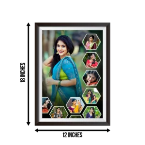 Customized Photo Frame with Hexagonal Collage Design